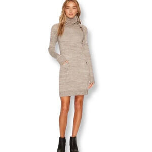 Prana Archer Sweater Dress in Earth Gray Brown Small